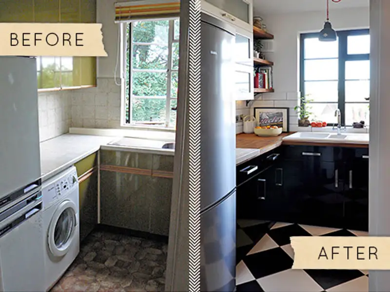 Bucatarie demodata, renovata intr-un stil modern