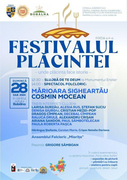 Duminică, 28 iulie, are loc cea de-a doua ediție a „Festivalului Plăcintei” în comuna clujeană Bobâlna