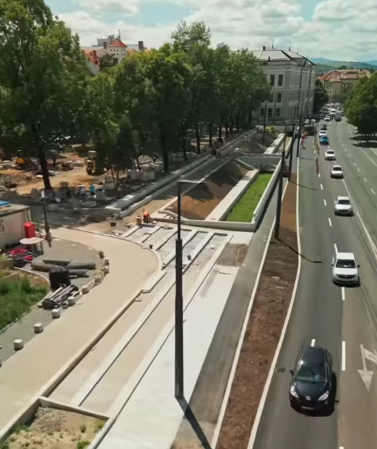 Lucrările la parcul I.L. Caragiale din Cluj-Napoca, finalizate în proporție de 70%