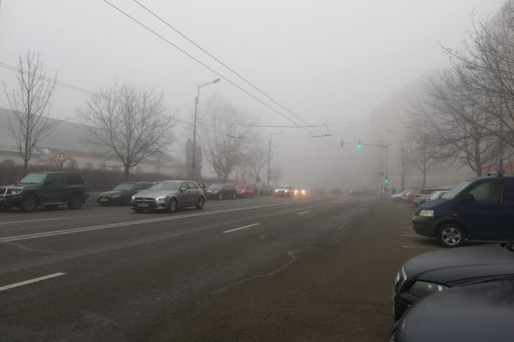 Ceață pe mai multe drumuri din Cluj, în această dimineață