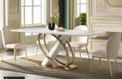 Alege Luxxo pentru design de interior în stil glam: vezi seturile hot de dining cu masă și scaune