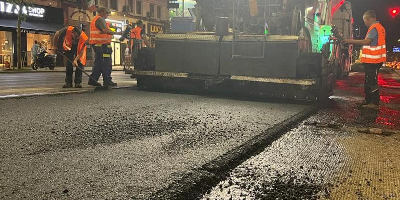 Se fac reparații pe Bulevardul Gheorghe Magheru din București