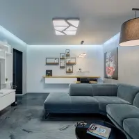 Transformare apartament vechi intr-o locuinta ultramoderna multe reflexii si benzi LED
