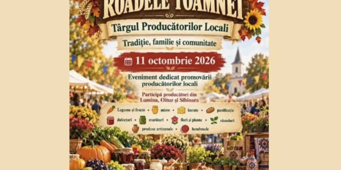 Primăria Lumina organizează Târgul Producătorilor Locali. Înscrierile sunt deschise până pe 1 octombrie