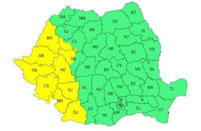 Atenție! E cod galben de ploi și vijelii în județul Cluj