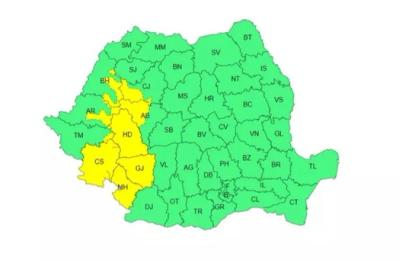 Atenționare cod galben de averse însemnate cantitativ în zona de munte a Clujului