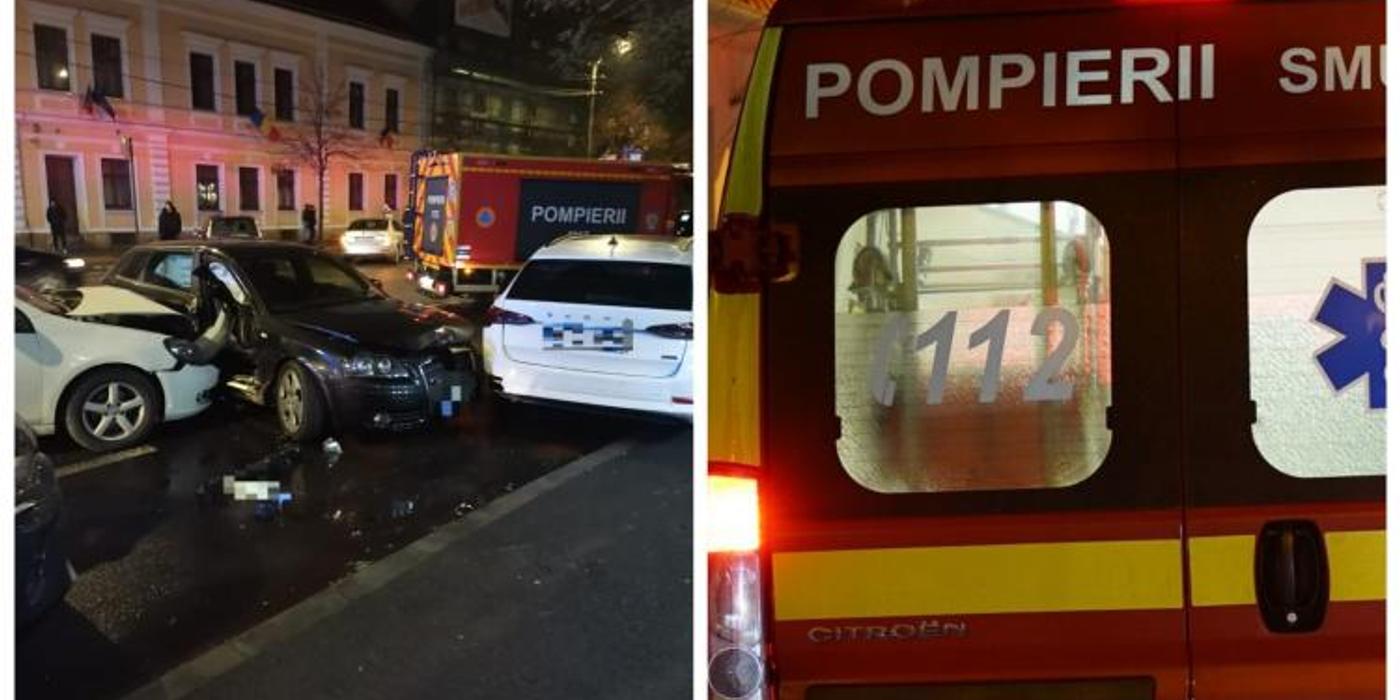 Patru mașini au fost implicate într-un accident, joi seara, pe Calea Dorobanților din Cluj-Napoca