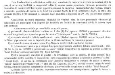 Pensionarii din Cluj beneficiază de gratuități la transportul public aliniate creșterii punctului de pensie