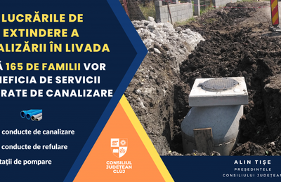 Continuă lucrările de extindere a rețelei de canalizare în localitatea Livada din comuna Iclod