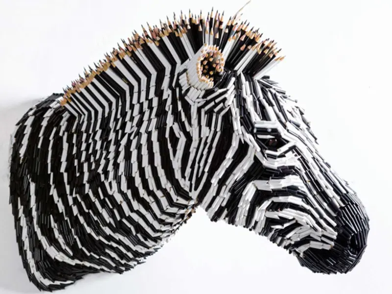 Sculpturi uimitoare pentru casa, realizate din sute de creioane