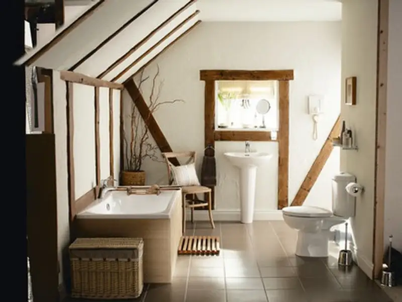 15 idei de bai cu lemn integrat