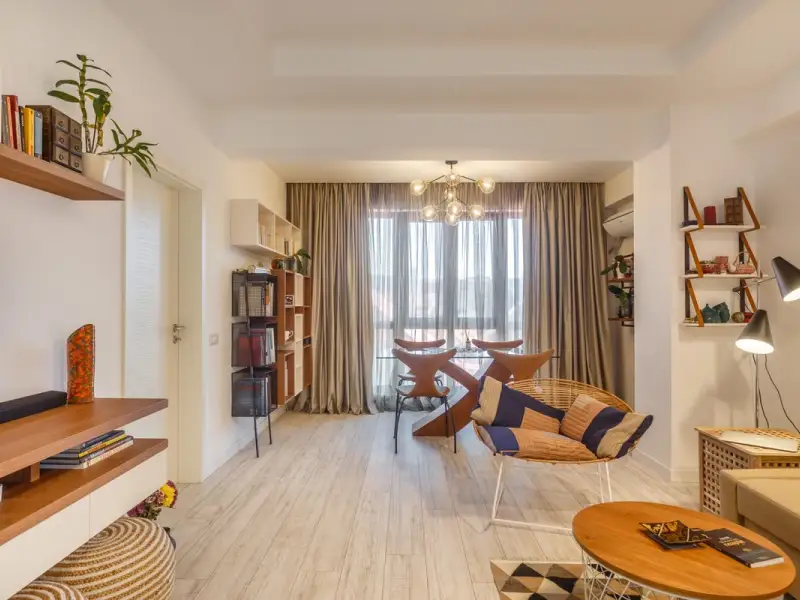 Transparenta si plutire in amenajarea unei zone de zi din Bucuresti