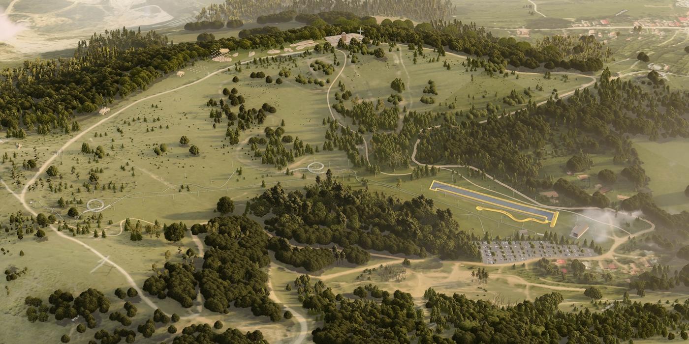 Primăria Sibiu amenajează o nouă zonă de agrement şi mişcare, la 15 minute de centrul oraşului / Valoarea proiectului depăşeşte 54 de milioane de lei / Sanie de vară, pârtie de schi sintetică, tiroliene şi terasă panoramică între amenajări FOTO