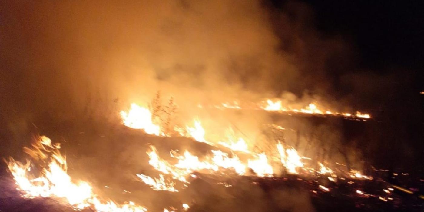 Un incendiu de vegetație a avut loc aseară, în Huedin