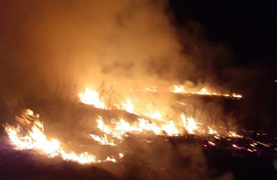 Un incendiu de vegetație a avut loc aseară, în Huedin