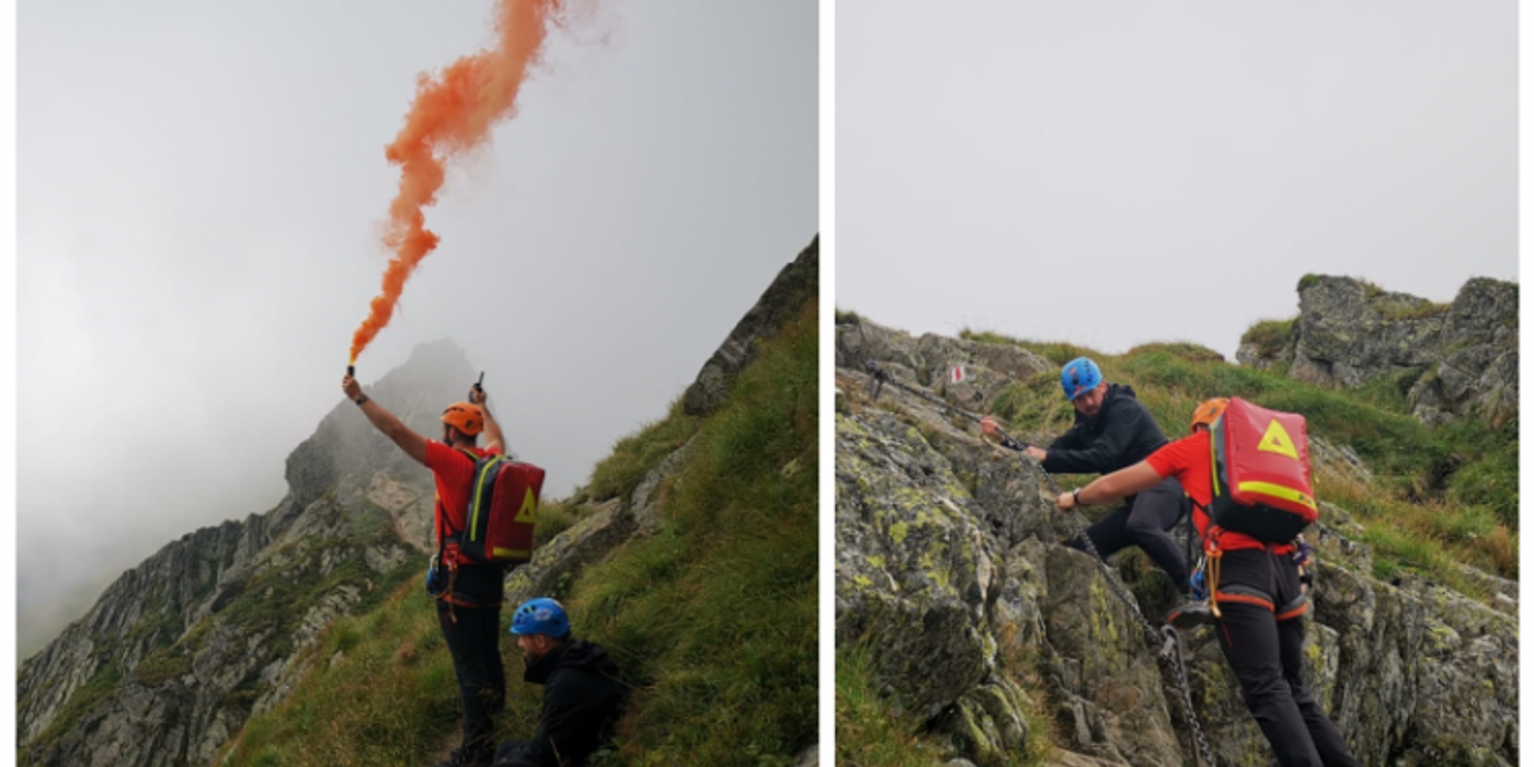 Turist clujean, salvat din vârful munților Făgăraș de salvamontiștii din Sibiu și Argeș