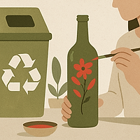 Sticlă reciclată pictată – soluție decorativă eco
