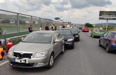 Un accident în lanț, cu patru mașini implicate, a avut loc duminică, 11 iunie, pe centura Apahida
