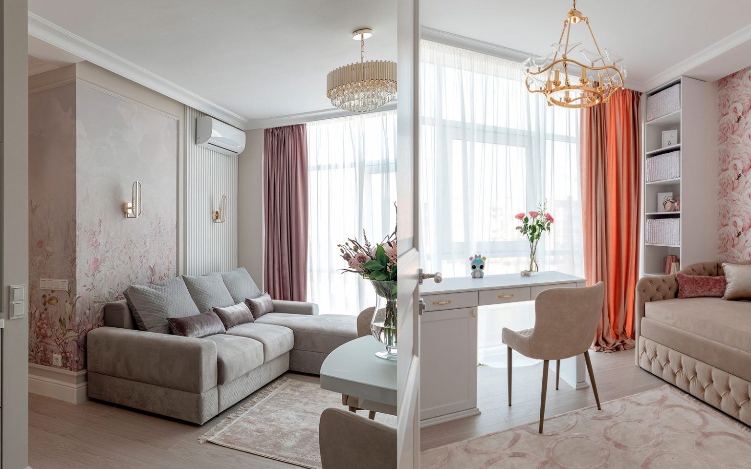 Stil clasic feminin intr-un apartament de 3 camere