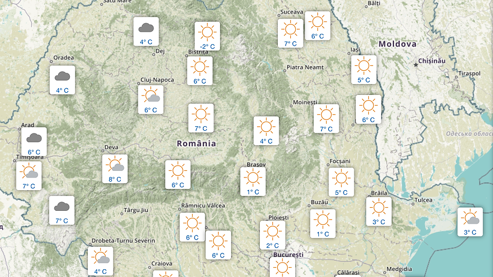 Actualizare METEO: Vremea continuă să fie geroasă în București