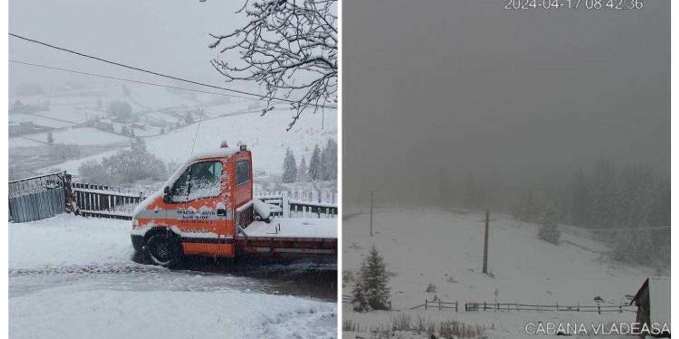 Ninsori puternice și viscolite au căzut în noaptea de marți spre miercuri în regiunea montană a județului Cluj