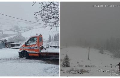 Ninsori puternice și viscolite au căzut în noaptea de marți spre miercuri în regiunea montană a județului Cluj