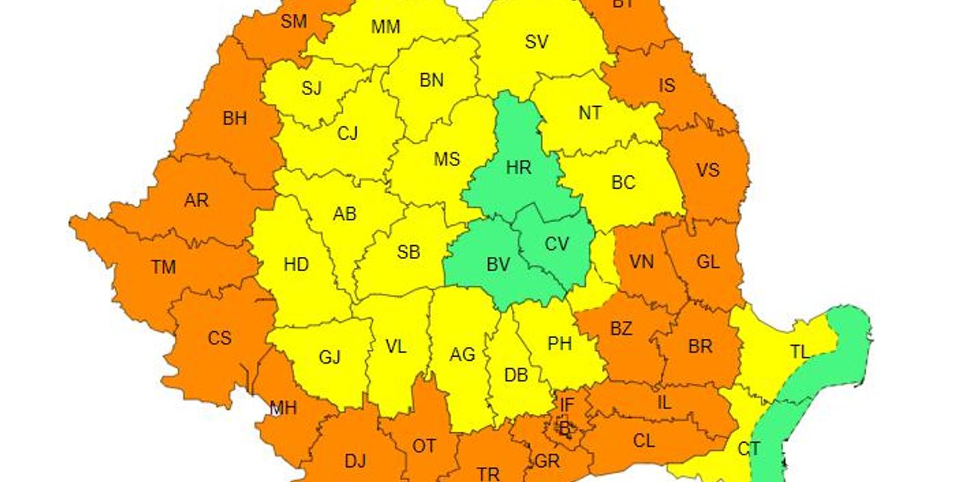 Nou cod galben de caniculă și disconfort termic accentuat, inclusiv pentru Cluj