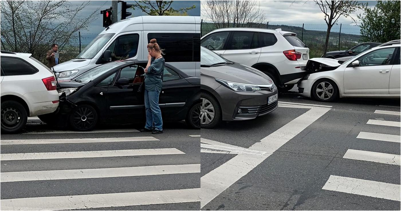 Accident pe strada Traian Vuia. Trei mașini au intrat una în alta