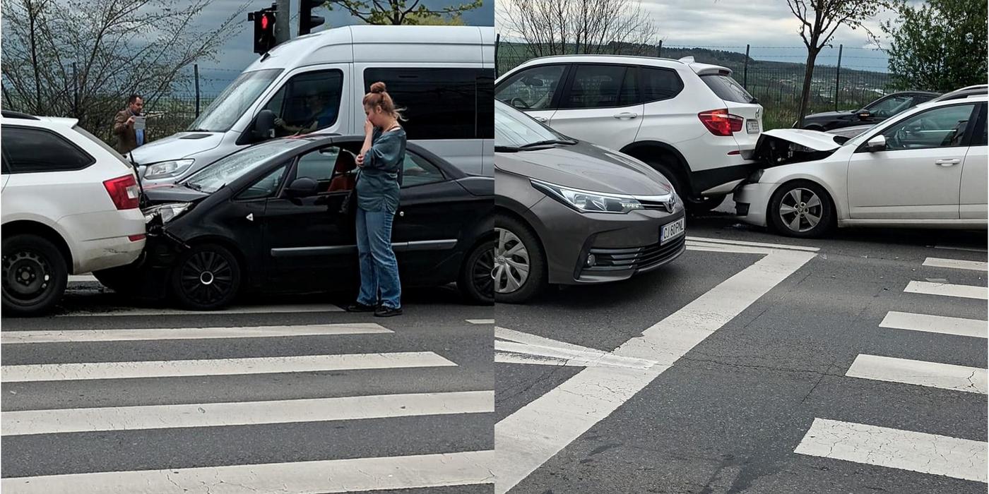 Accident pe strada Traian Vuia. Trei mașini au intrat una în alta