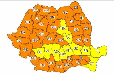 Județul Cluj, sub avertizare meteo de Cod Portocaliu
