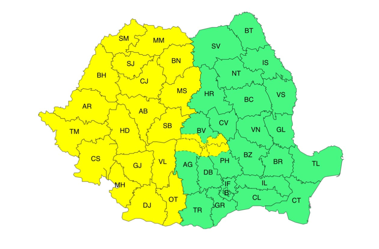 Atenție! ANM a emis un cod galben de vânt pentru Cluj