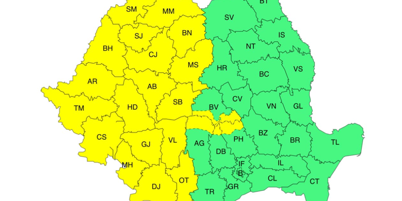 Atenție! ANM a emis un cod galben de vânt pentru Cluj