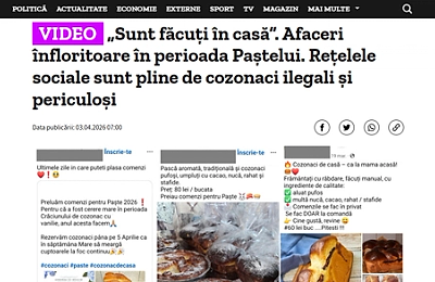 VIDEO | Statul le-a pus gând rău gospodinelor care prepară cozonaci acasă și îi vând pe internet: Astfel de „afaceri“ sunt ilegale și pot fi periculoase | Un inspector DSVSA a sunat o femeie care își vindea marfa pe Facebook