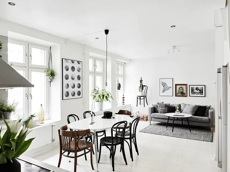 Vechi si nou intr-o amenajare autentic scandinava