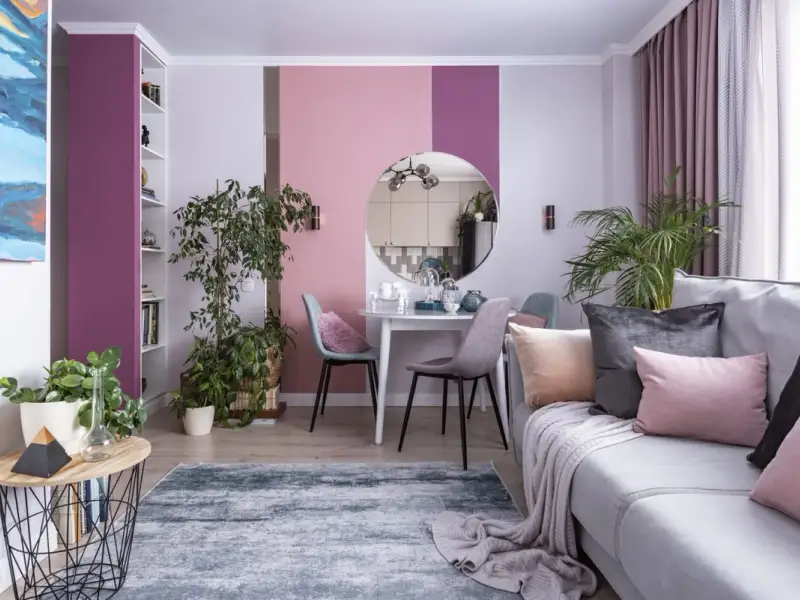 Transformarea unei garsoniere intr-un apartament cu doua camere modern si pastelat