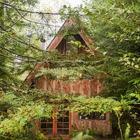 Casa construita in padure de un instructor de caiac cu resurse minime