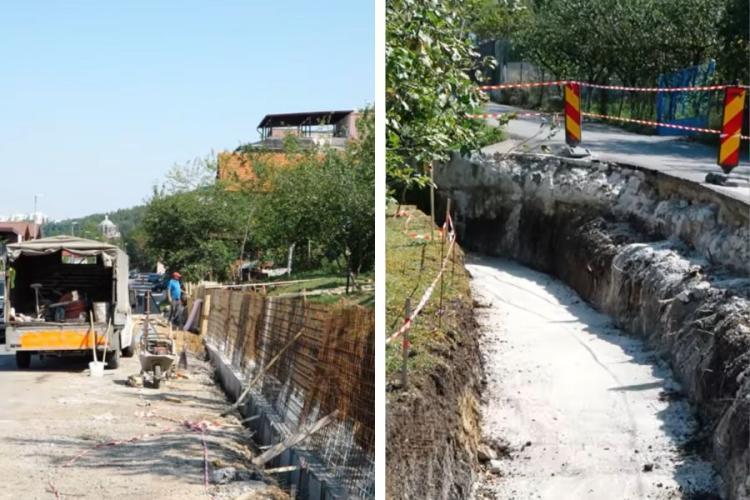 Intersecția de pe strada Răzoare din Florești, în plin proces de modernizare