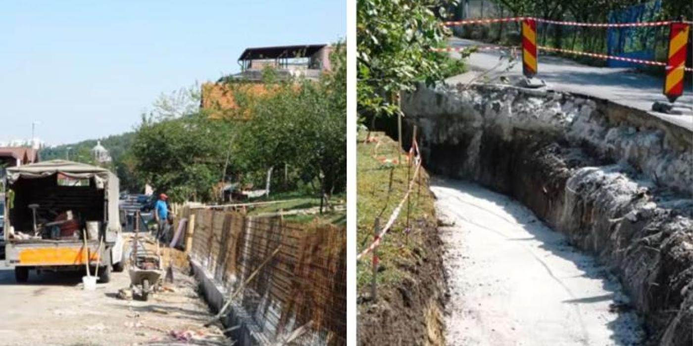 Intersecția de pe strada Răzoare din Florești, în plin proces de modernizare