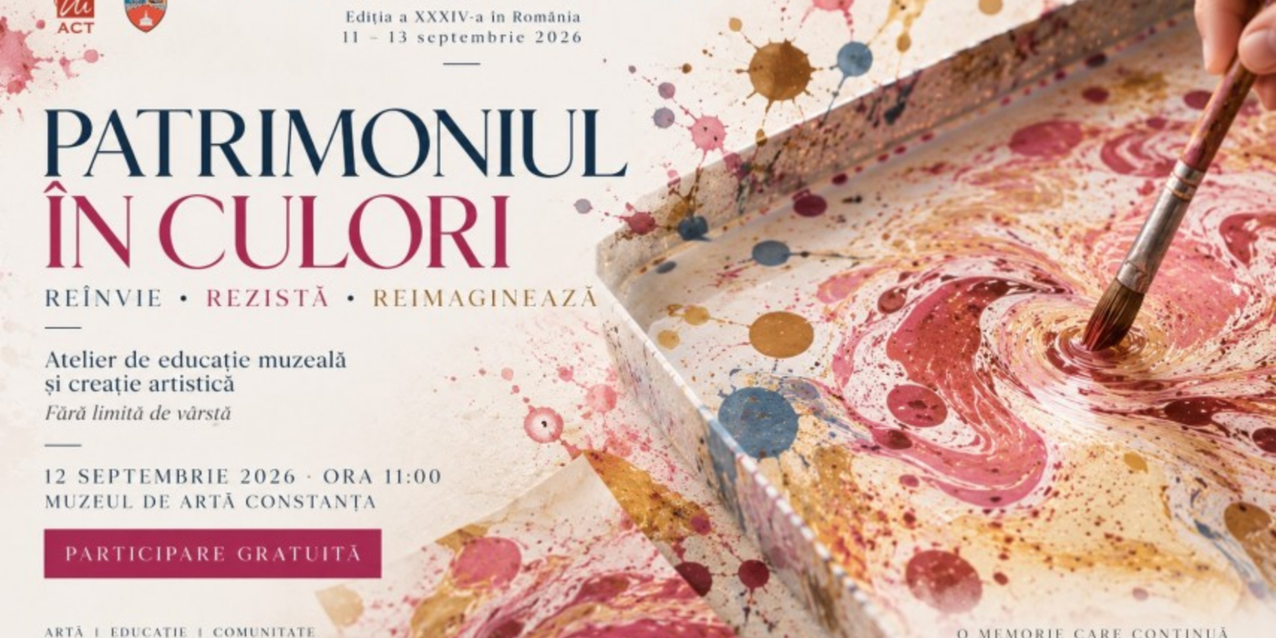Zilele Europene ale Patrimoniului la Muzeul de Artă Constanța: Atelier gratuit de pictură pe apă „Ebru” pentru comunitate