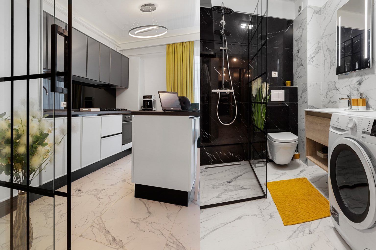 Amenajare glam cu accente industriale