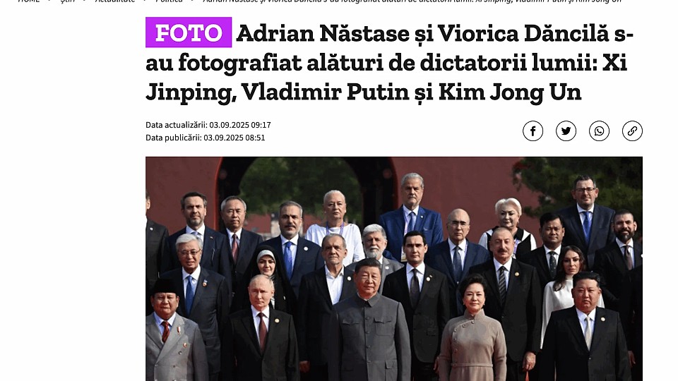 De ce apare Adrian Năstase în poză cu Xi și Putin? Explicația scandalului politic al momentului