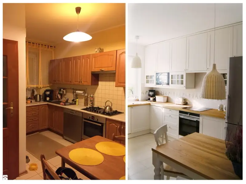 O reamenajare cu stil pentru o bucatarie de 8 mp foto inainte si dupa