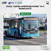 Societatea de Transport București (STB) va reamplasa stația „Cartier Apărătorii Patriei”.