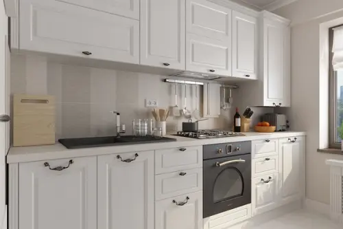 Amenajare de bucatarie eleganta si rafinament in spirit clasic