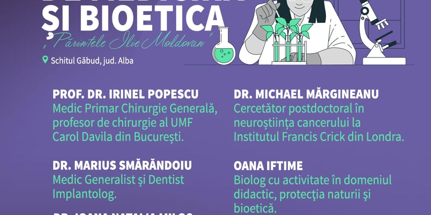 În perioada 25 august – 3 septembrie, la Schitul „Sfântul Ioan Evanghelistul” din Găbud, județul Alba, are loc Tabăra de Medicină și Bioetică „Părintele Ilie Moldovan”