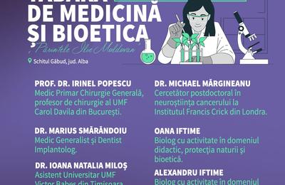 În perioada 25 august – 3 septembrie, la Schitul „Sfântul Ioan Evanghelistul” din Găbud, județul Alba, are loc Tabăra de Medicină și Bioetică „Părintele Ilie Moldovan”