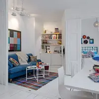 Amenajare de apartament mic cu accente de culoare