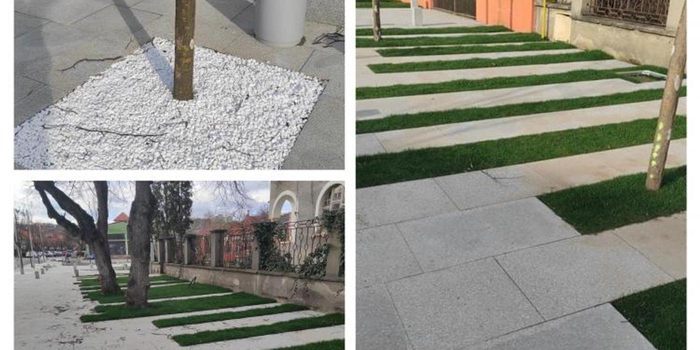 Spațiul verde de pe strada Sigismund Toduță a fost decorat cu piatră
