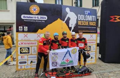 Salvamontistul Răzvan Potîng, din cadrul Serviciului Public Salvamont-Salvaspeo Cluj, locul 3 în cadrul concursului „Dolomiti Rescue Race”