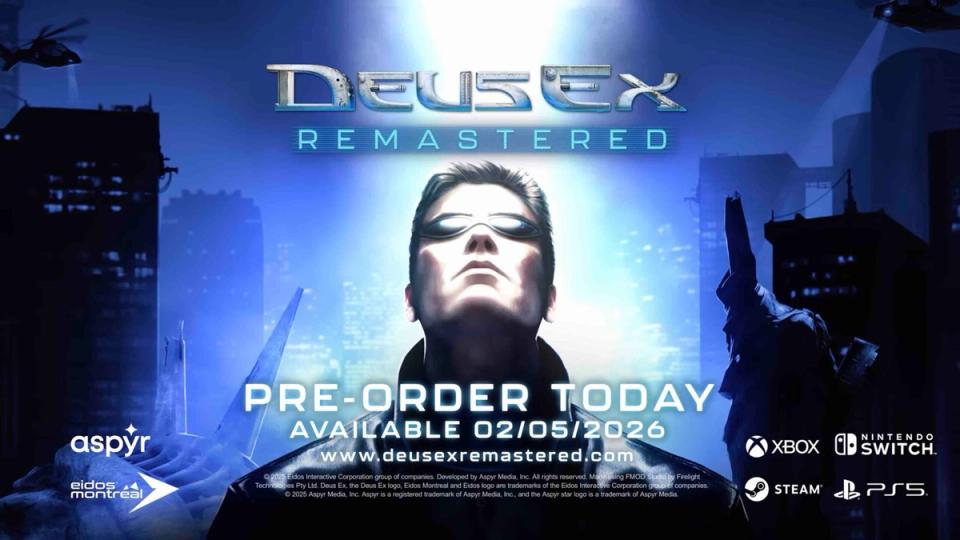 Deus Ex Remastered vine pe Switch pe 5 februarie 2026. Trailer de anunț și precomenzi pe alte platforme